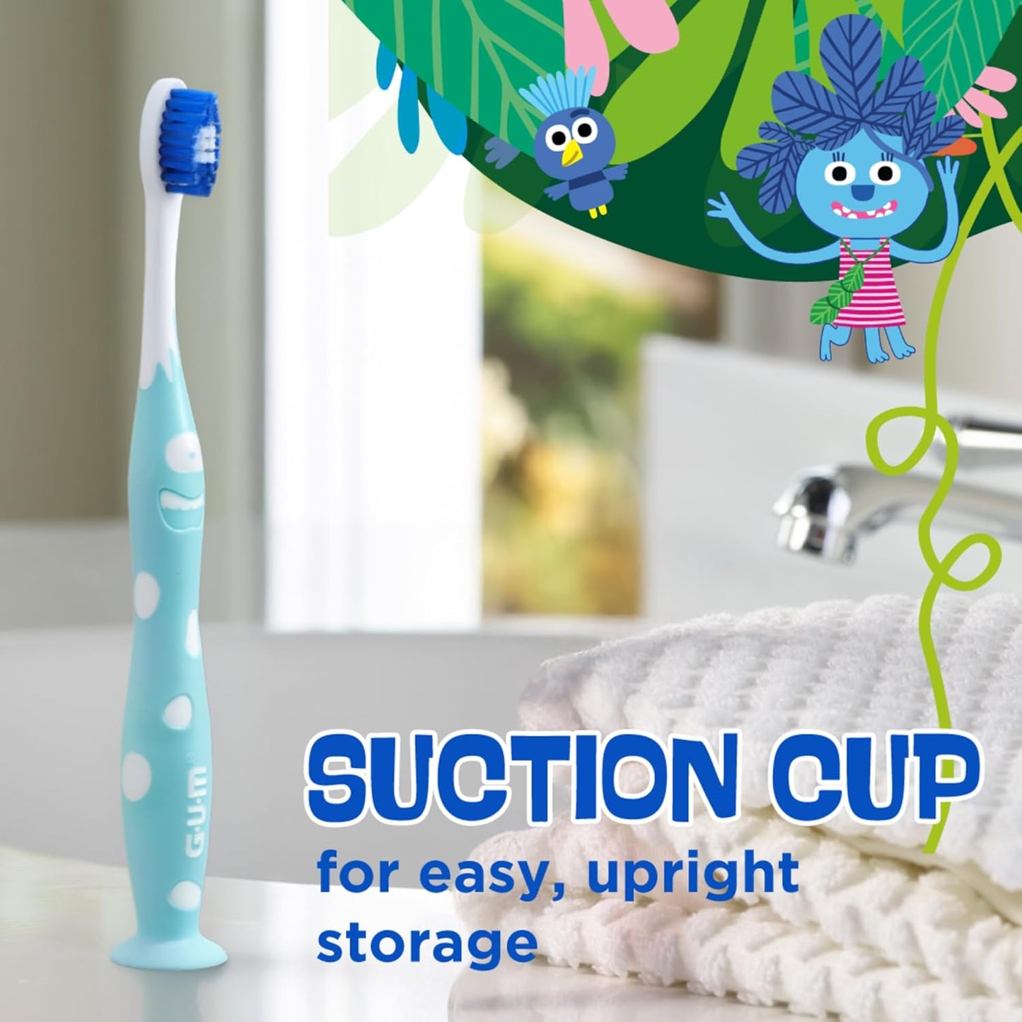 Monsterz Jr Kids’ Toothbrush, Soft Bristled Children’S Toothbrush with Suction Cup, for Ages 5+, 1Ct (6Pk)