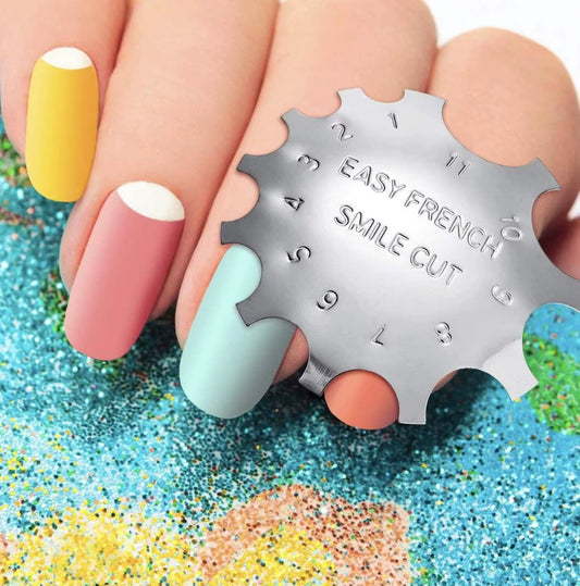 1Pcs Easy French Cut V-Shape Tips Manicure Edge Trimmer C-Curve/Oval Shape Trimmer Steel Line Tools Nail Art Acrylic Cutter AM01