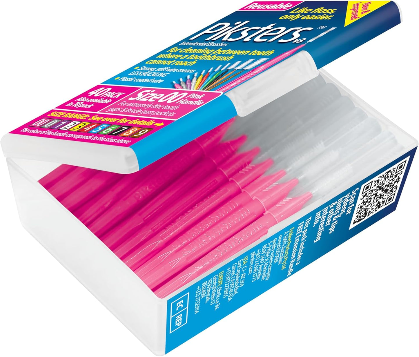 Interdental Brushes (40 Pack, Size 00 (Pink))