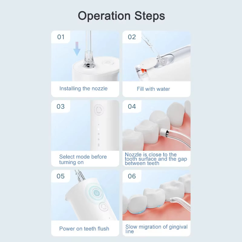 Electric Oral Irrigator F300 Dental Water Jet Portable Powerful Pick Flosser Teeth Whitening Cleaner Mouth Cleanner