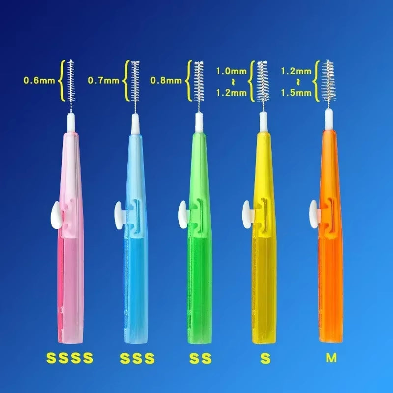 10/30Pcs Push-Pull Interdental Brush Interdental Brush Cleaning Tooth Socket Toothbrush Correction Tooth Gap Cleaning Brush