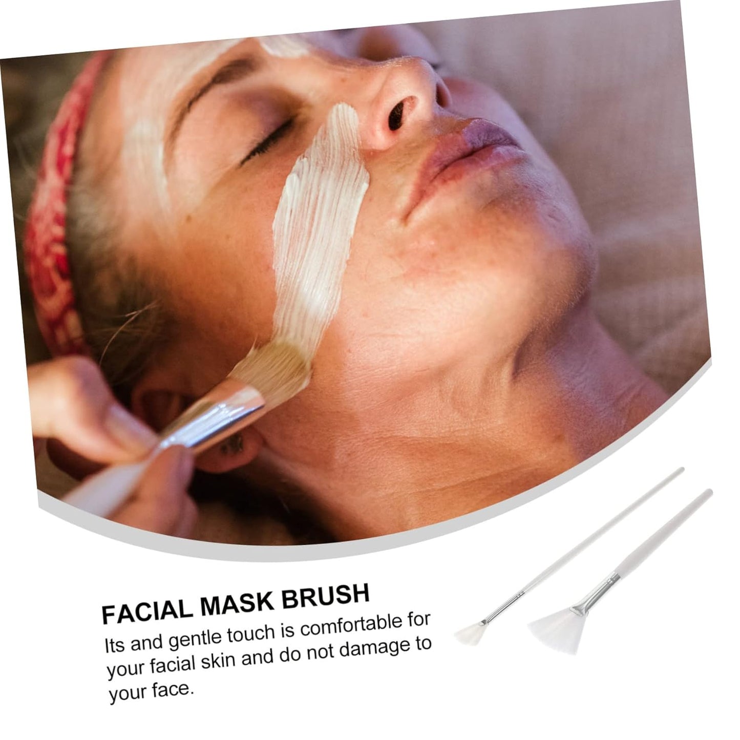 2Pcs Beauty Facial Beauty Salon Mask Brush Application Brush Beauty Kit Facial Applicator Brush Facial Brush Facial Tool Face Mask Brush Nylon