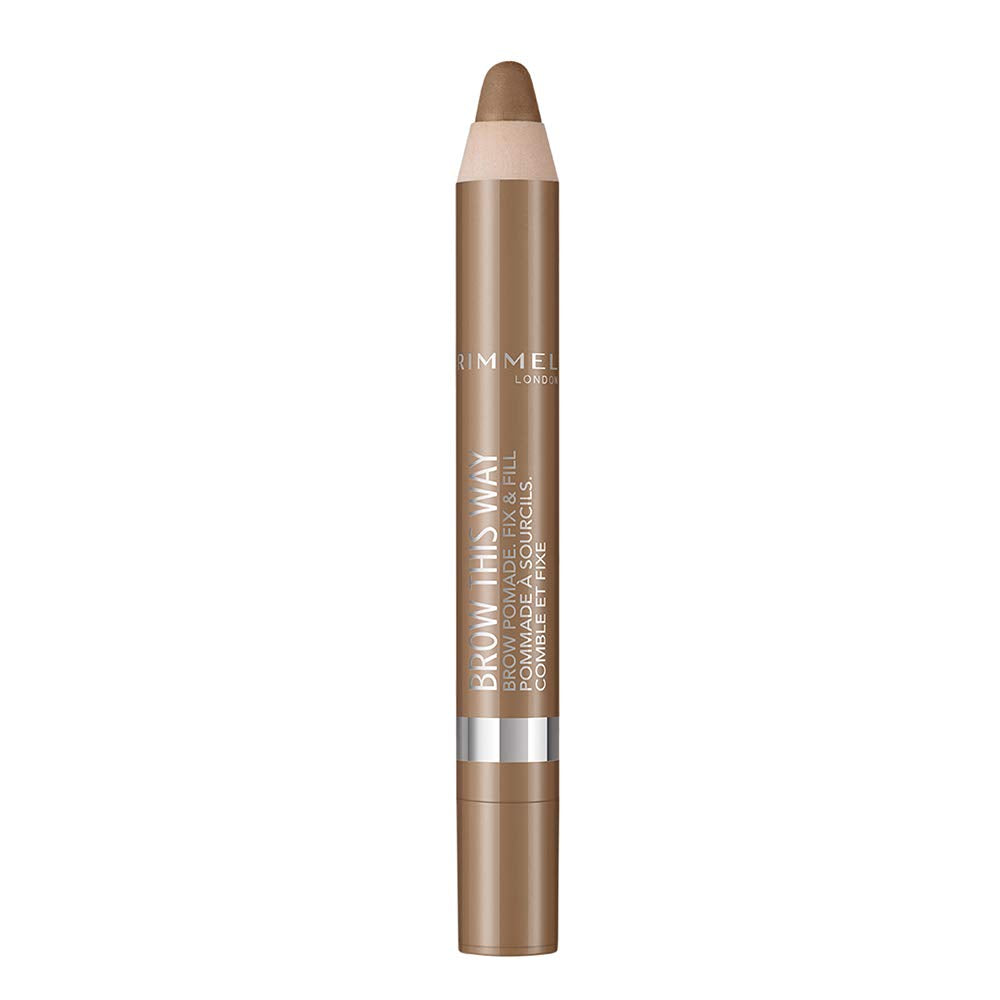London Brow This Way Brow Pomade Fix & Fill, Soft Brow Crayon, Medium Brown, 3.25 G