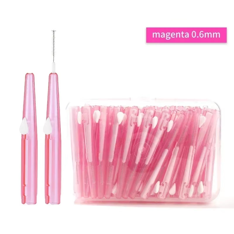 10/30Pcs Push-Pull Interdental Brush Interdental Brush Cleaning Tooth Socket Toothbrush Correction Tooth Gap Cleaning Brush