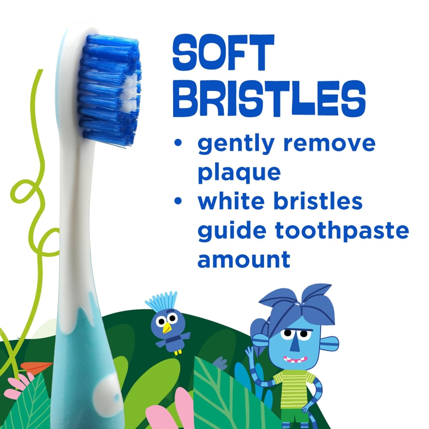 Monsterz Jr Kids’ Toothbrush, Soft Bristled Children’S Toothbrush with Suction Cup, for Ages 5+, 1Ct (6Pk)