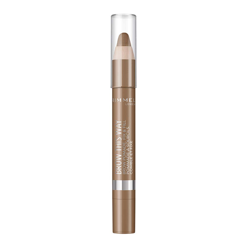 London Brow This Way Brow Pomade Fix & Fill, Soft Brow Crayon, Medium Brown, 3.25 G